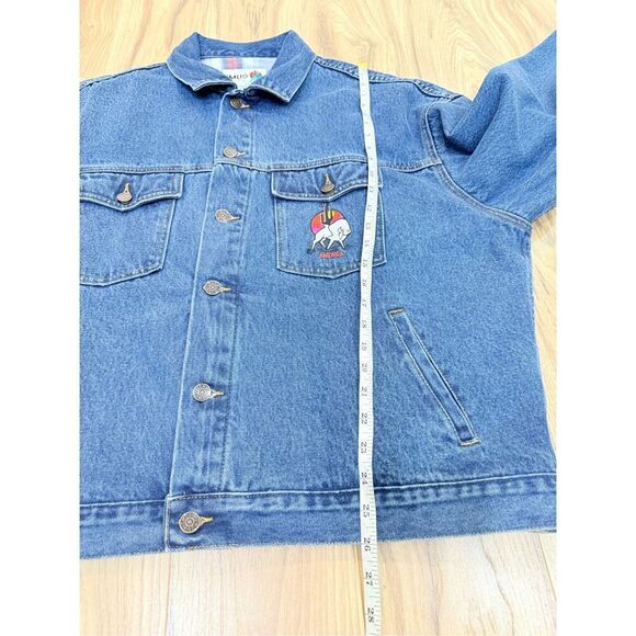 Imus vintage men’s Denim Embroidered American Flag Jacket Size XL - Picture 5 of 10